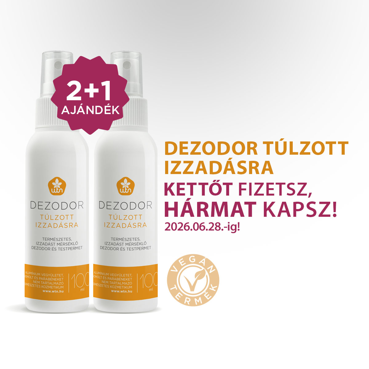 2+1 WTN Alumíniummentes dezodor túlzott izzadásra